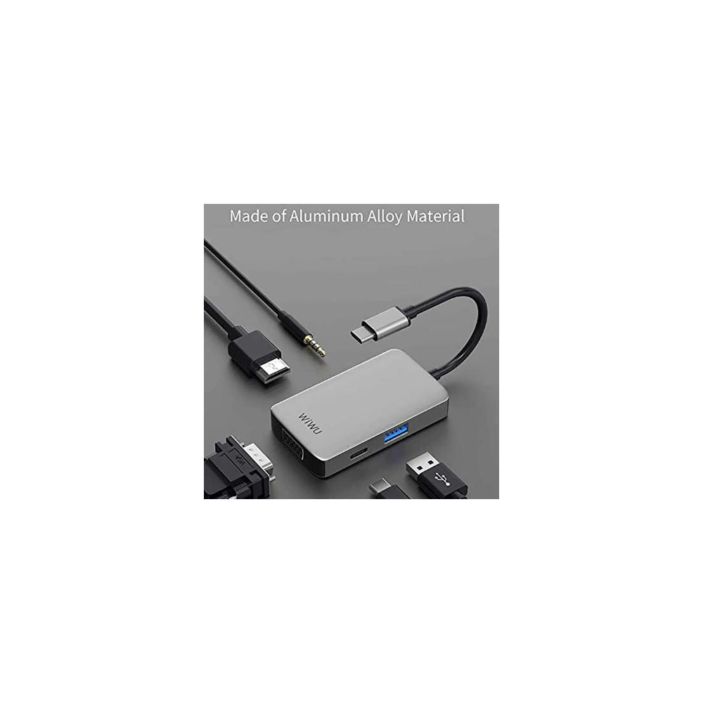 Wiwu 5-in-1 (513HVP) Type-C Hub | USB-C Adapter with HDMI, USB & PD Charging