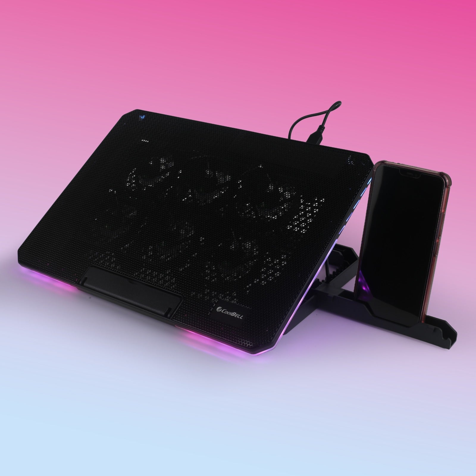 CoolBell CB-8X Cooling Pad for 14–17" Laptops with Adjustable Stand - CoolBELL