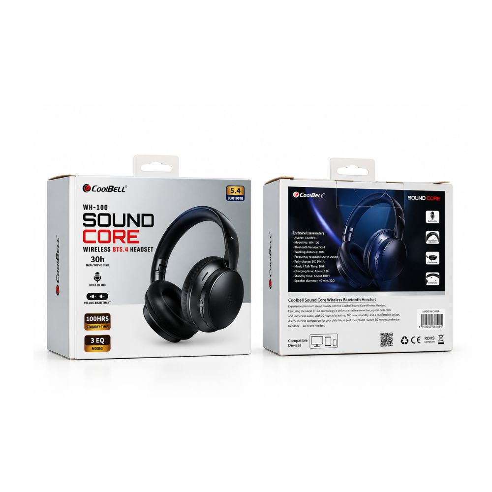 CoolBell Sound Core WH-100 Wireless Headset Bluetooth 5.4