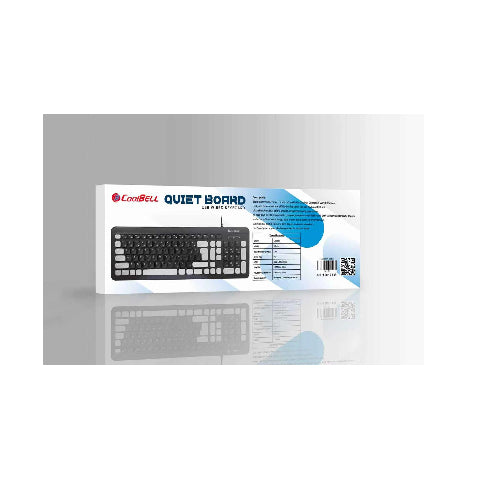 CoolBell Quiet Board USB Wired Keyboard KB-101 – 102 Keys, Quiet Typing, Adjustable Legs