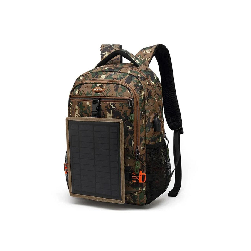 Poso PS-628 Solar Backpack Army Green Camouflage with Solar Plate