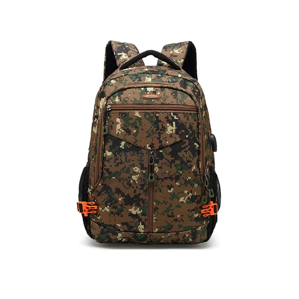 Poso PS-628 Solar Backpack Army Green Camouflage with Solar Plate