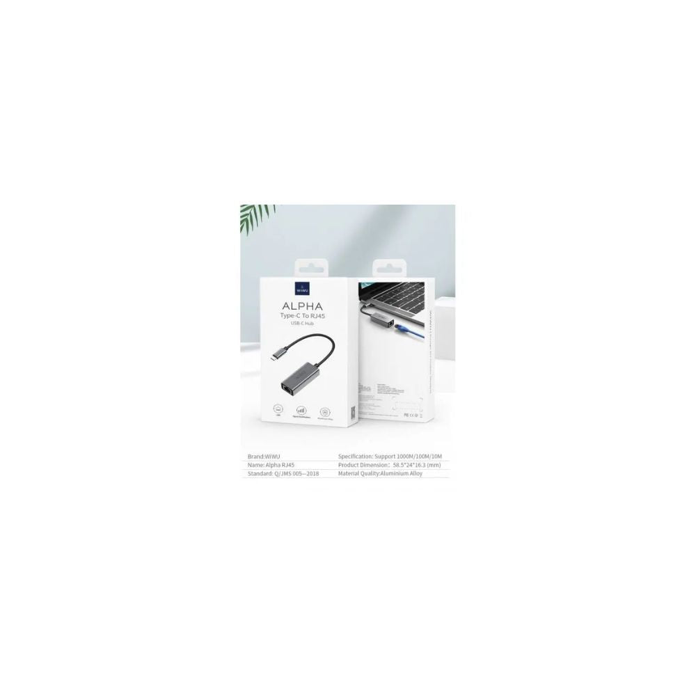 Wiwu RJ45 Type-C to LAN Adapter | USB-C to Ethernet Converter for MacBook, Laptop & Tablet