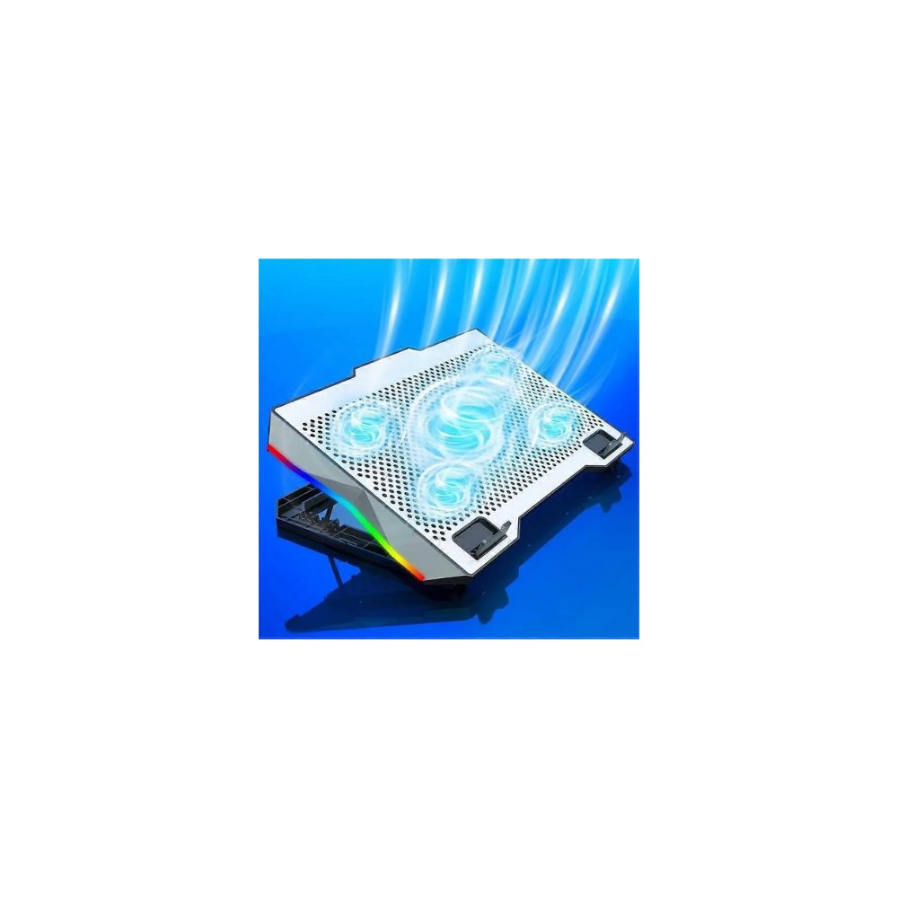 S605 RGB Light Laptop Cooling Pad Height Adjustable Gaming Notebook Cooler with Phone Holder