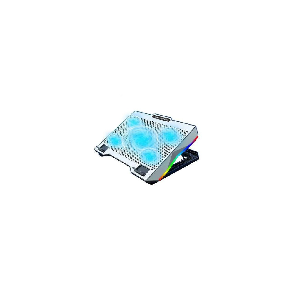 S605 RGB Light Laptop Cooling Pad Height Adjustable Gaming Notebook Cooler with Phone Holder