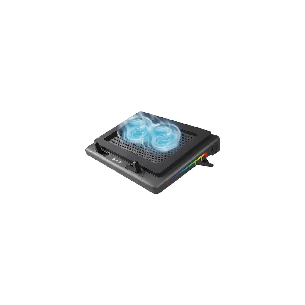 S700 Laptop Cooler with Colorful RGB Lighting - 2 Quiet Large Fans 14cm - 7 Height Levels