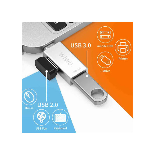 WiWU T02 Type-C to Dual USB Adapter - High-Speed OTG Converter for Laptops & Smartphones