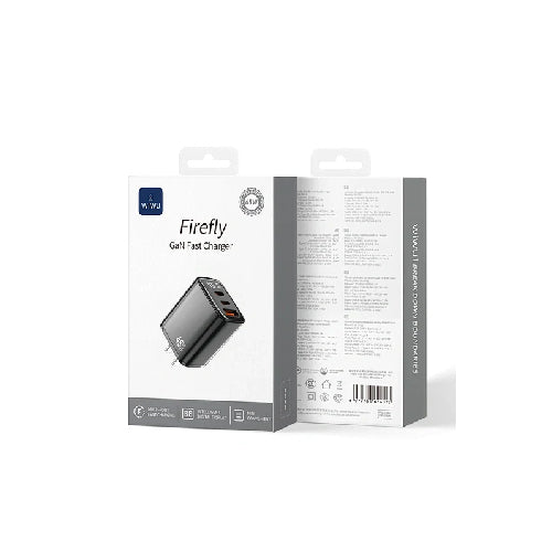 WiWU Firefly 45W GaN Fast Charger Wi-G011 – Dual USB-C Adapter for Tablets & Phones