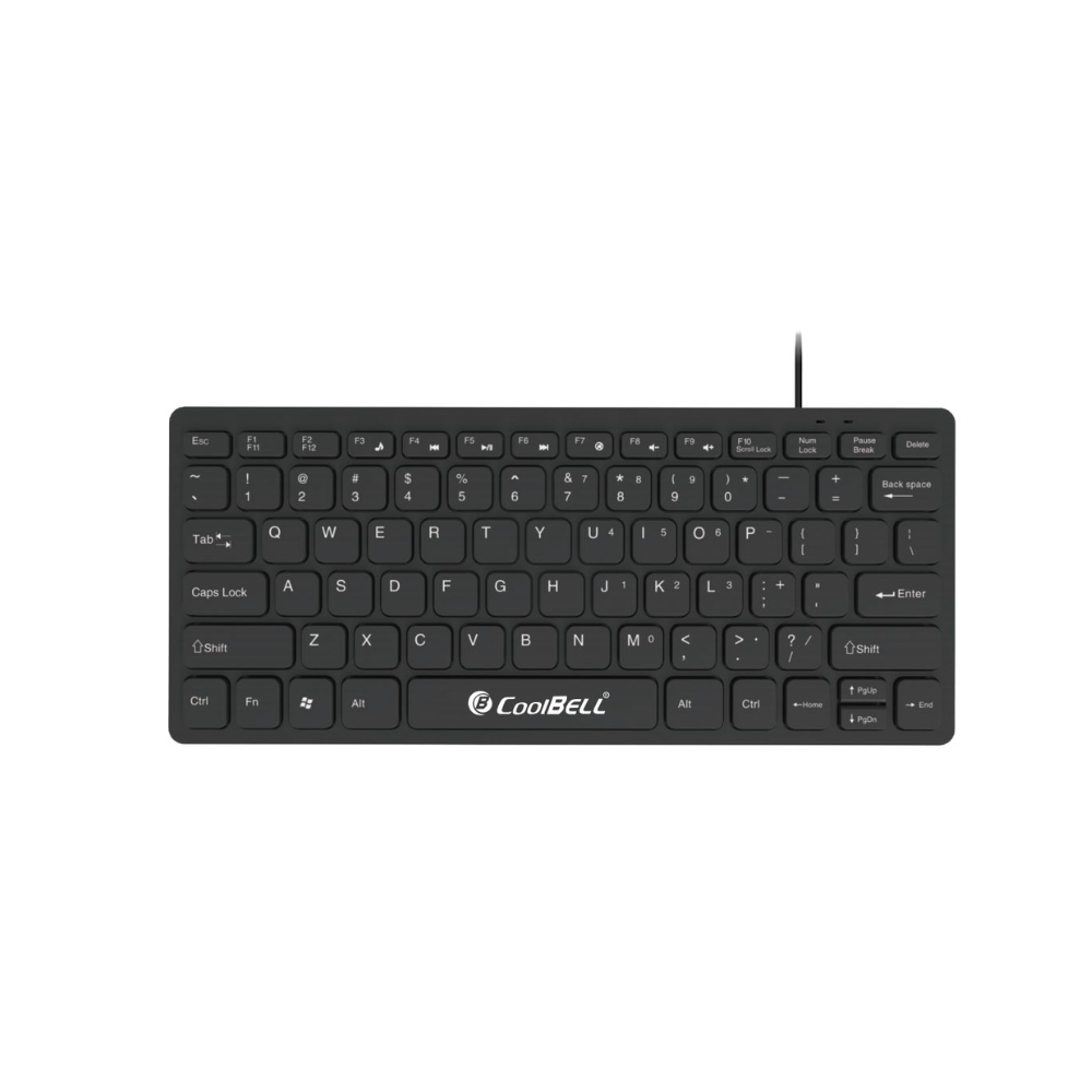 CoolBell Slate Board K100m USB Wired Mini Keyboard | Compact Slim Keyboard for Laptop, PC, Mac & Windows