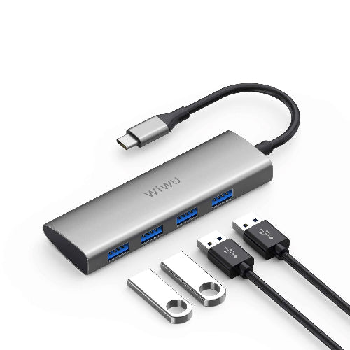 Type-C to 4 × USB 3.0 Hub | USB-C Multi-Port Adapter for Laptop, MacBook & PC
