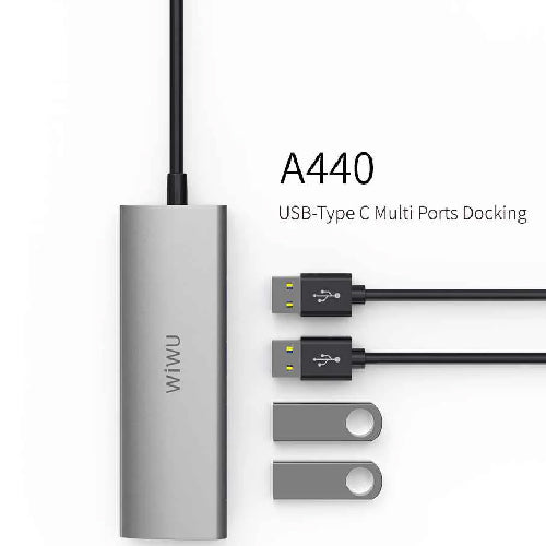WIWU Alpha 440 Type-C to 4× USB 3.0 Hub